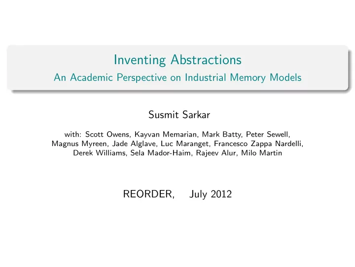 inventing abstractions