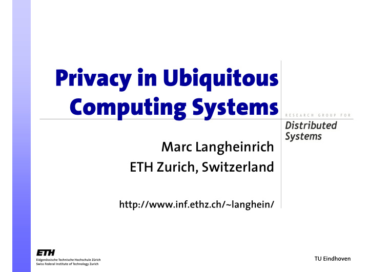 privacy in ubiquitous computing systems