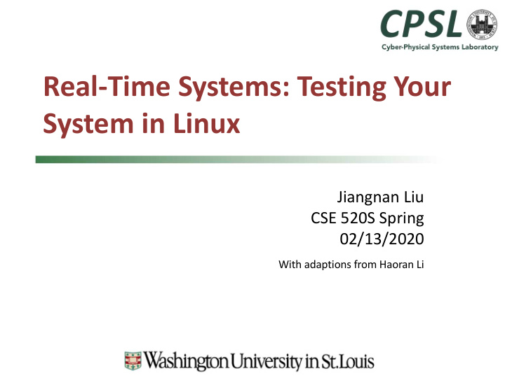 real time systems testing your system in linux