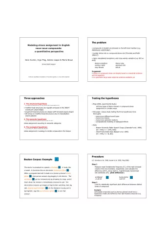 1  Illustration of measurements  Boston Corpus: Structural hypothesis  Right-headed vs. left-headed