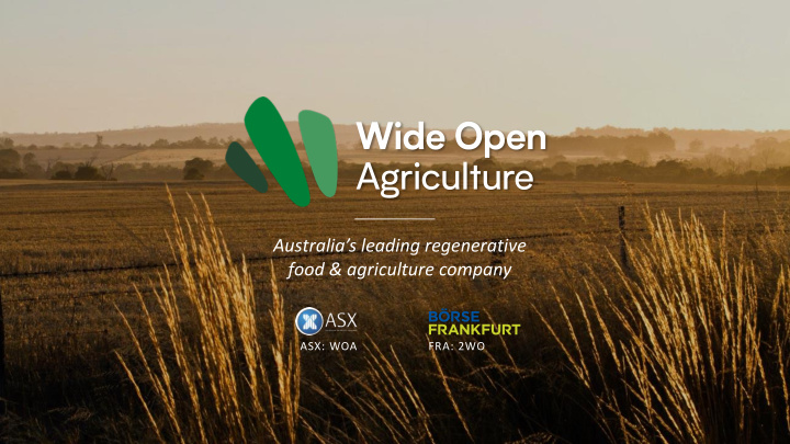 australia s leading regenerative food agriculture company