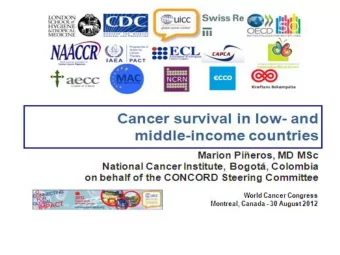 Population- based cancer survival estimates  Represent  average prognosis of  cancer  in a