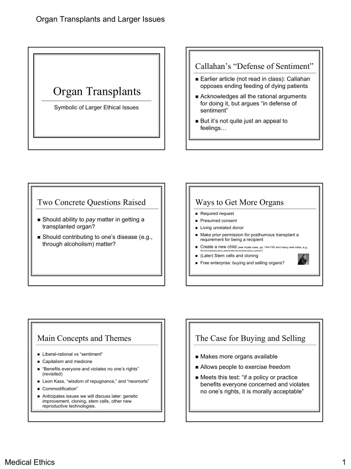 organ transplants