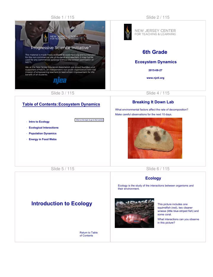introduction to ecology