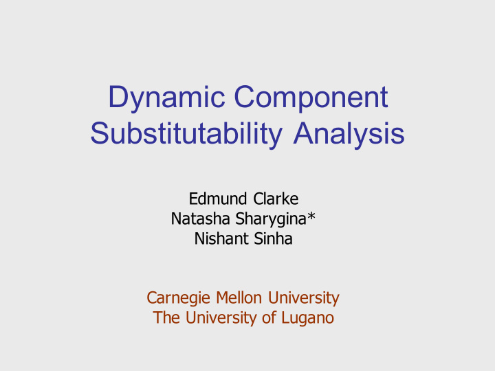 dynamic component substitutability analysis
