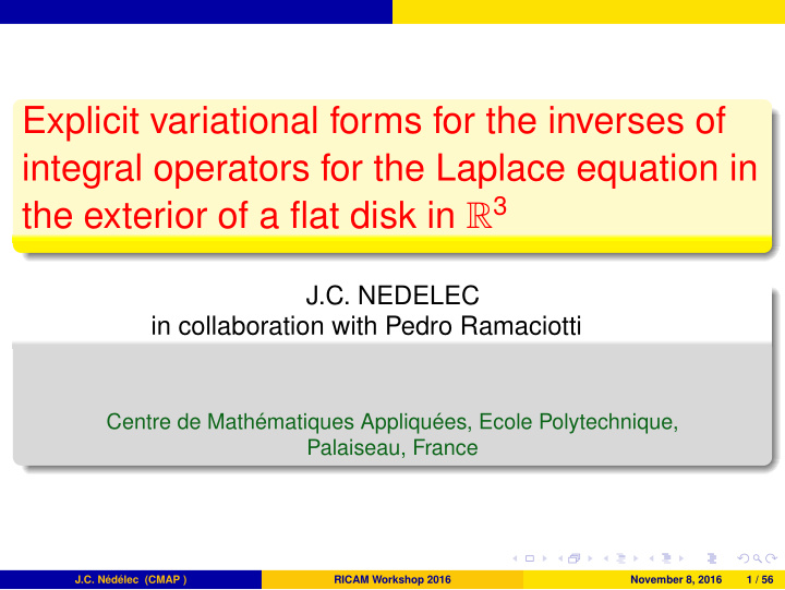 explicit variational forms for the inverses of integral