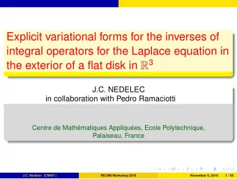 Explicit variational forms for the inverses of  integral operators for the Laplace equation in the