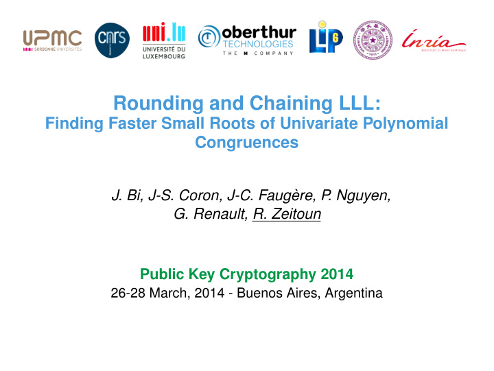 rounding and chaining lll