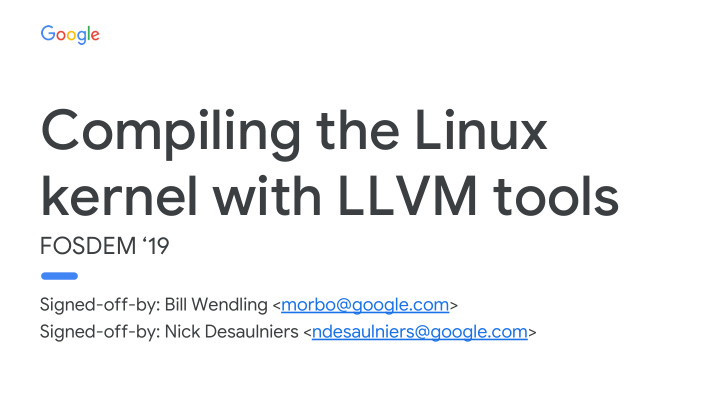 compiling the linux kernel with llvm tools