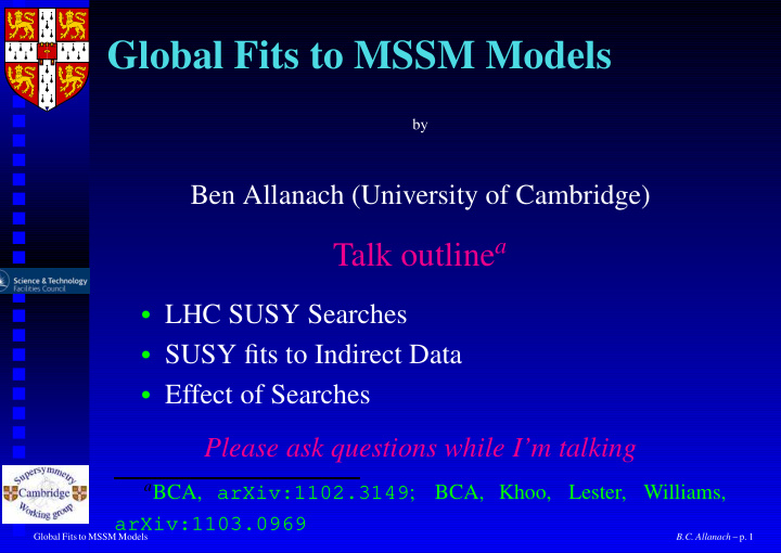 global fits to mssm models