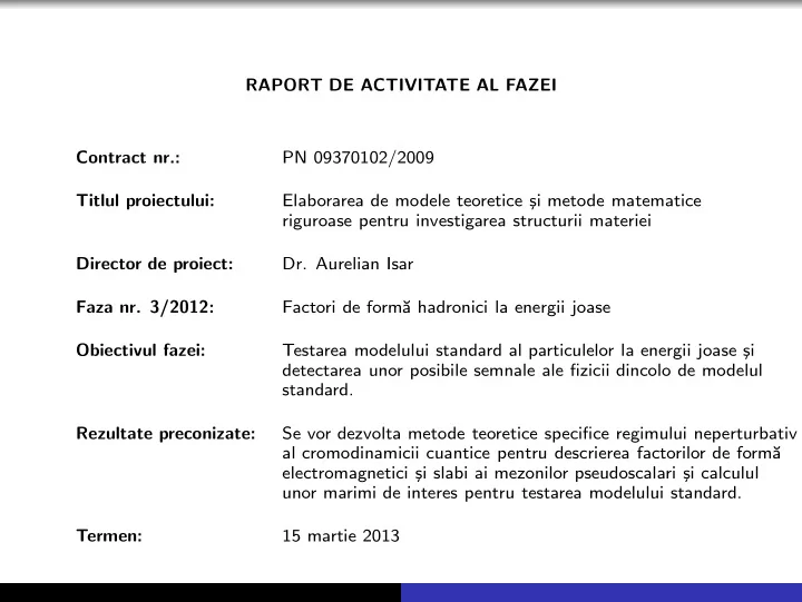 raport de activitate al fazei contract nr pn 09370102