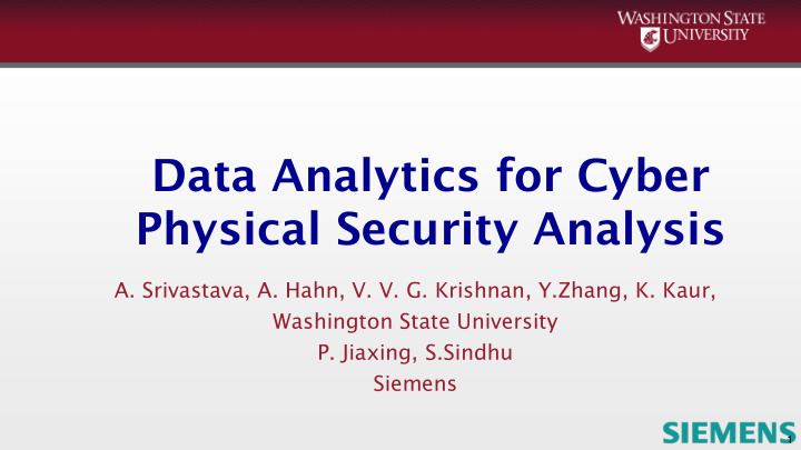 data analytics for cyber physical security analysis