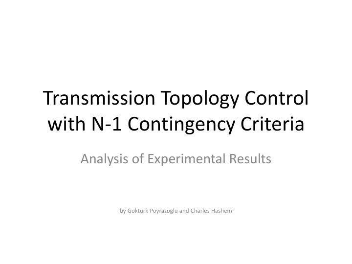 with n 1 contingency criteria