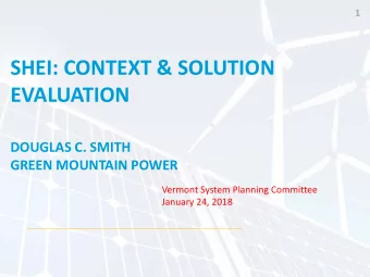DOUGLAS C. SMITH  GREEN MOUNTAIN POWER  Vermont System Planning Committee  January 24, 2018