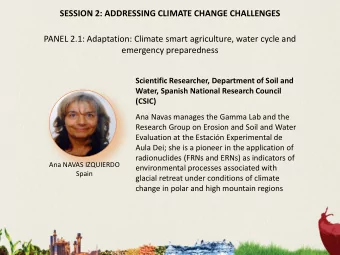 SESSION 2: ADDRESSING CLIMATE CHANGE CHALLENGES  PANEL 2.1: Adaptation: Climate smart agriculture,