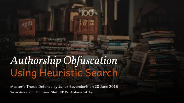 authorship obfuscation