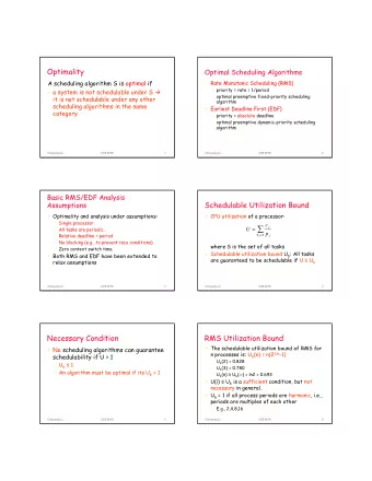 j   All tasks are periodic.  U  =  p   Relative deadline = period  T    S  j  j