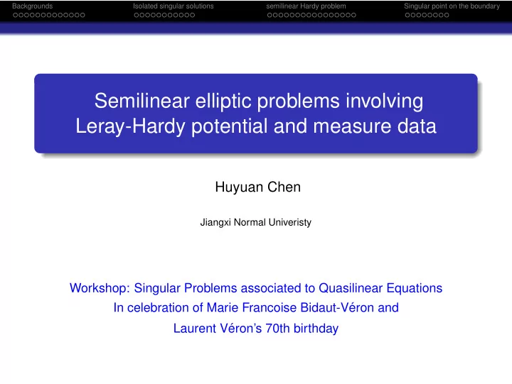semilinear elliptic problems involving leray hardy