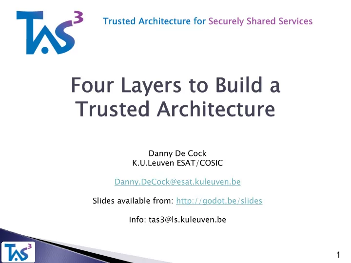 four layers to build a four layers to build a trusted