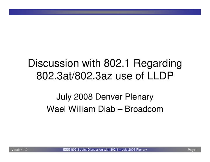 discussion with 802 1 regarding 802 3at 802 3az use of
