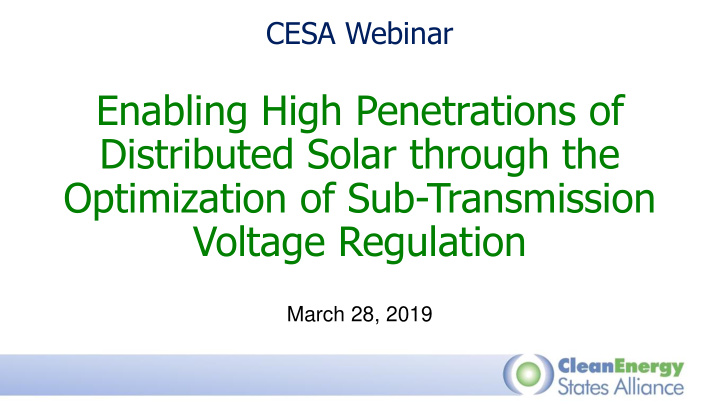 distributed solar through the