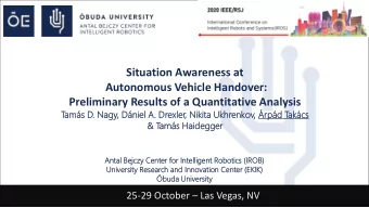Preliminary Results of a Quantitative Analysis  T  ams  s D. Nagy  gy, Dniel  iel A. D