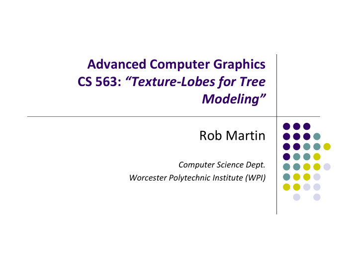 advanced computer graphics cs 563 texture lobes for tree