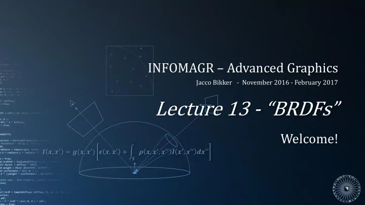 lecture 13 brdfs