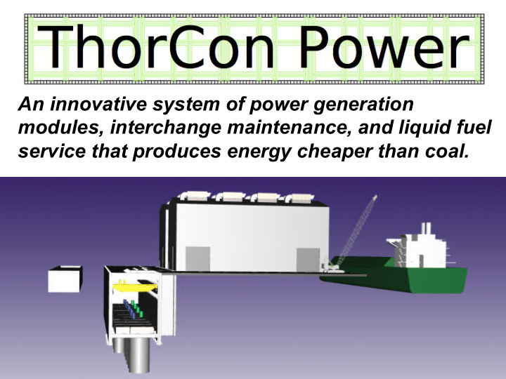 an innovative system of power generation modules