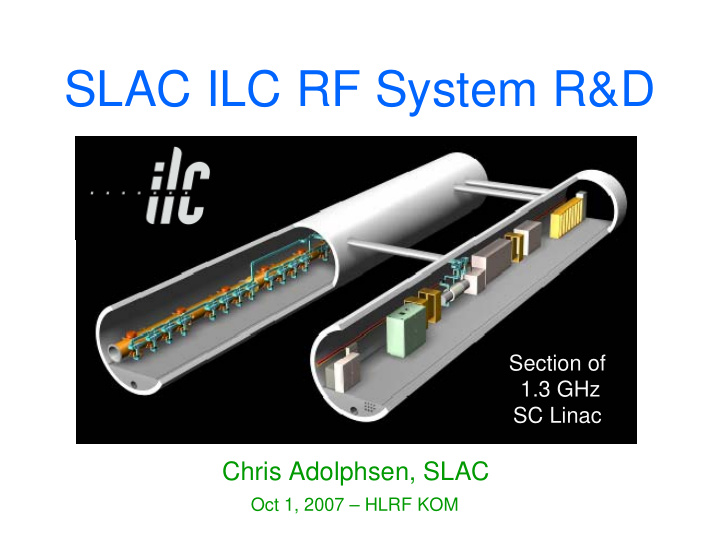 slac ilc rf system r d