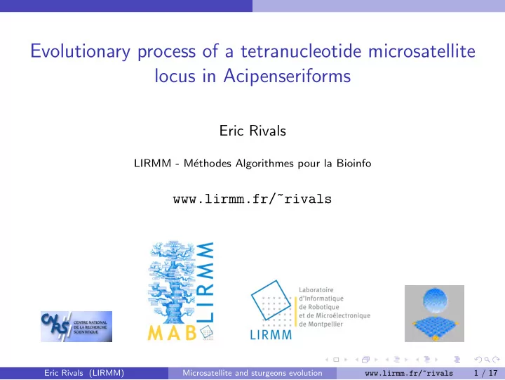evolutionary process of a tetranucleotide microsatellite