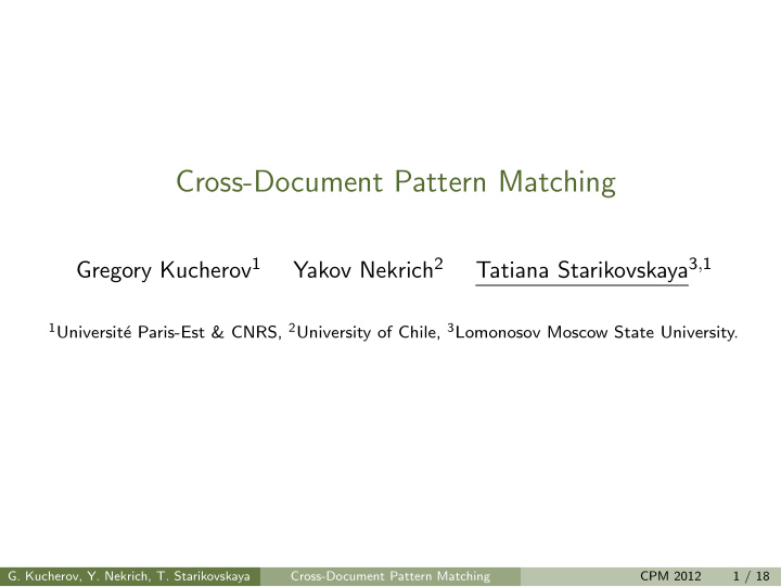 cross document pattern matching