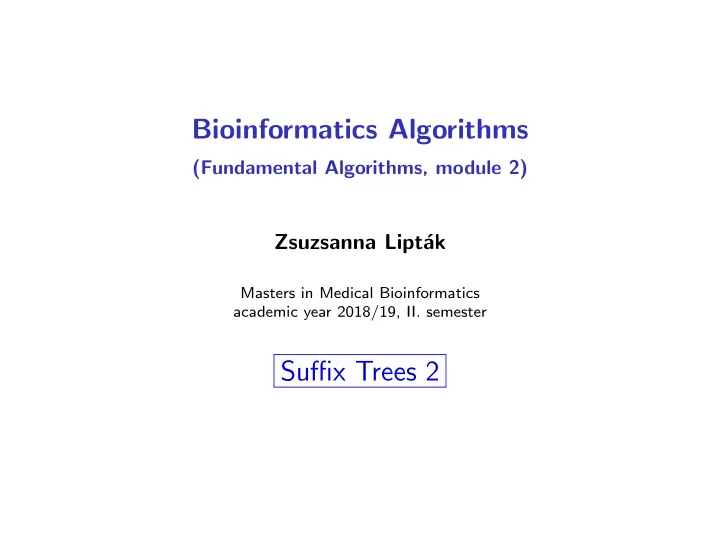 bioinformatics algorithms