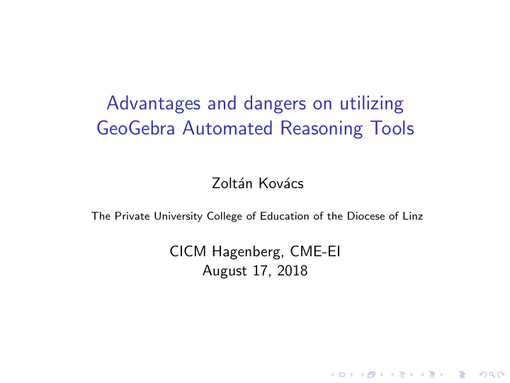 advantages and dangers on utilizing geogebra automated