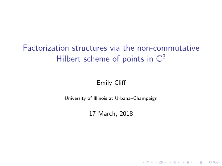 factorization structures via the non commutative