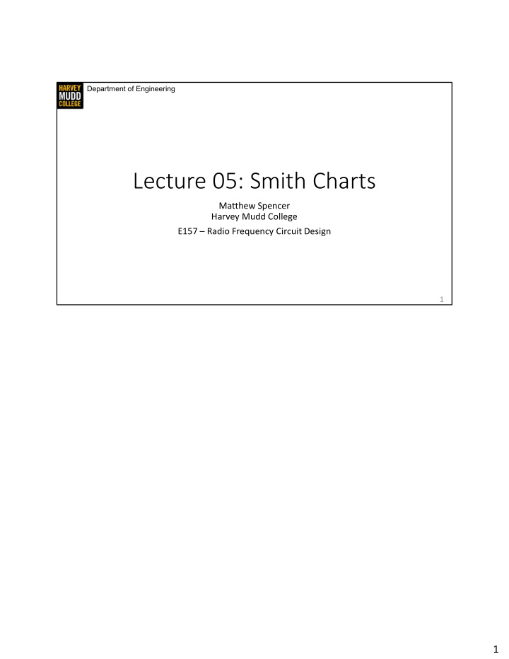 lecture 05 smith charts