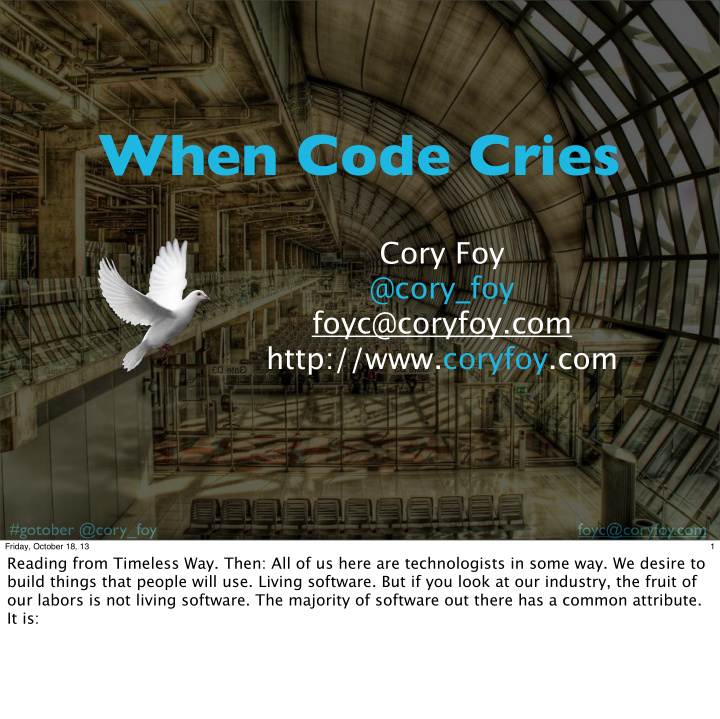 when code cries