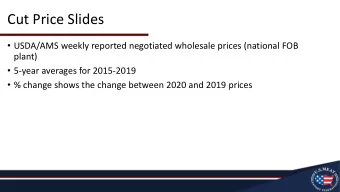 Cut Price Slides  USDA/AMS weekly reported negotiated wholesale prices (national FOB  plant)