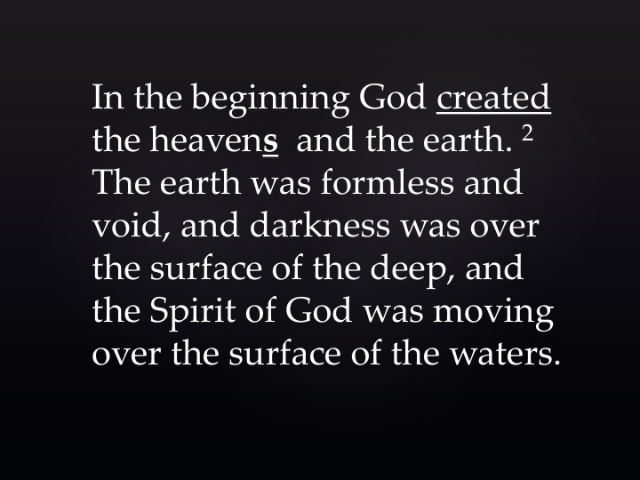 in the beginning god created the heaven s and the earth 2