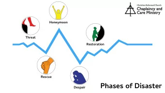Phases of Disaster  Despair  Threat Threat Phase: Small events serve as a warning or threat to