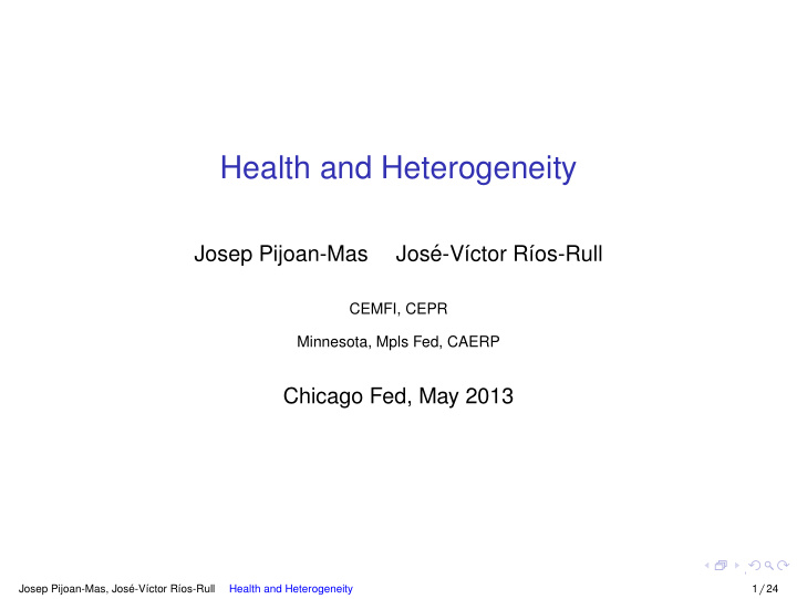 health and heterogeneity