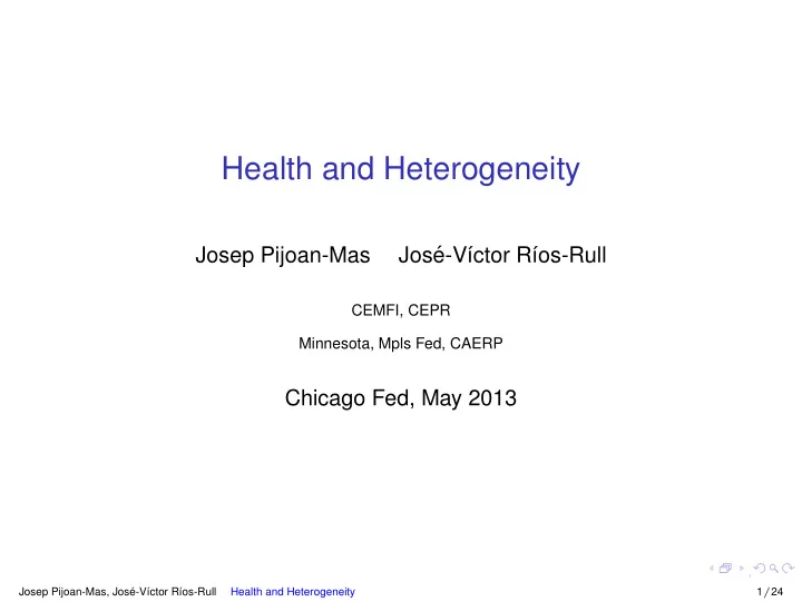 health and heterogeneity