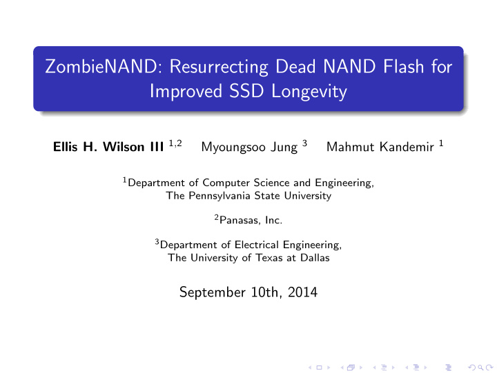 zombienand resurrecting dead nand flash for improved ssd