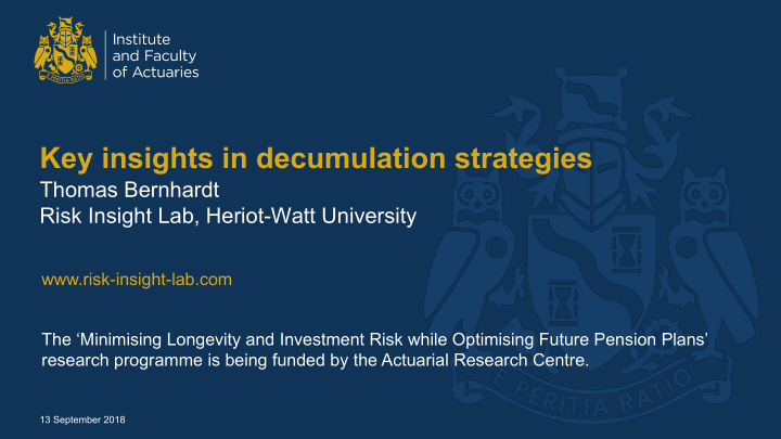 key insights in decumulation strategies