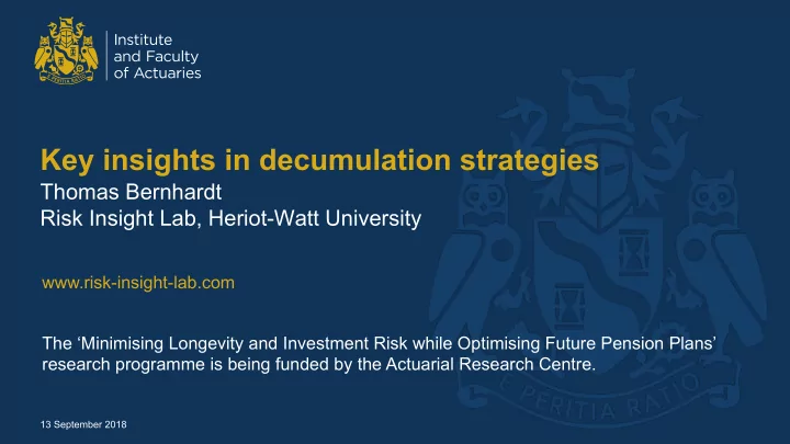 key insights in decumulation strategies