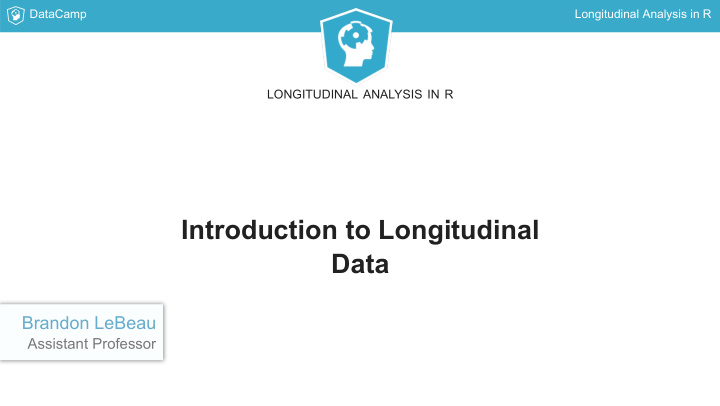 introduction to longitudinal data