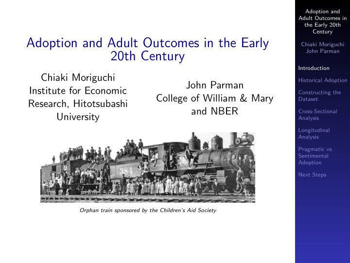 adoption and adult outcomes in the early