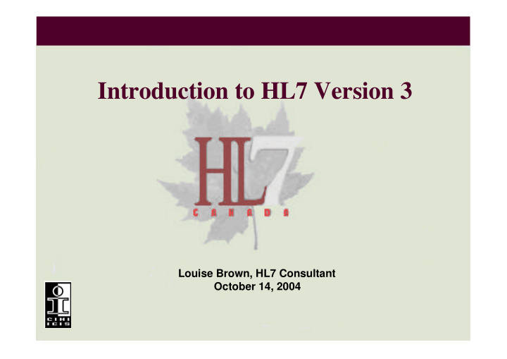 introduction to hl7 version 3