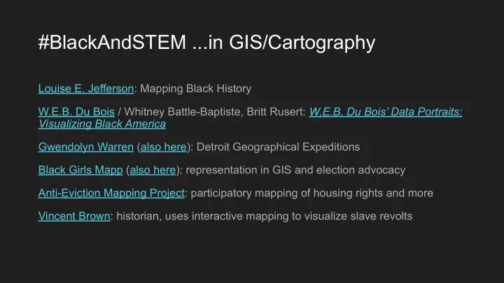 blackandstem in gis cartography