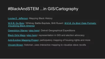 #BlackAndSTEM ...in GIS/Cartography  Louise E. Jefferson: Mapping Black History W.E.B. Du Bois /